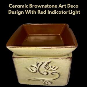Ceramic Brownstone Art Deco Design With Red IndicatorLight